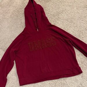 PINK Victoria's Secret Maroon Hooded Pullover Sweatshirt